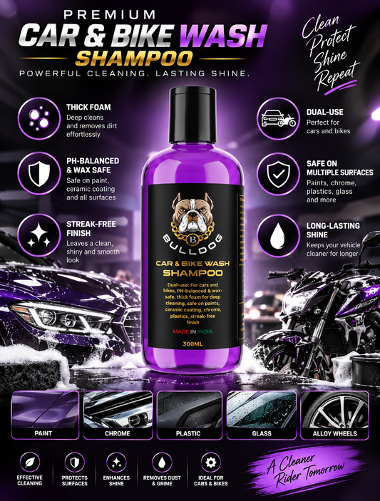 Shampoo, all in one polish and Hybrid polish microfiber cloth - car care kit