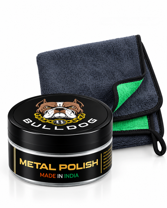 BULLDOG Metal Polish with Microfiber Cloth Combo